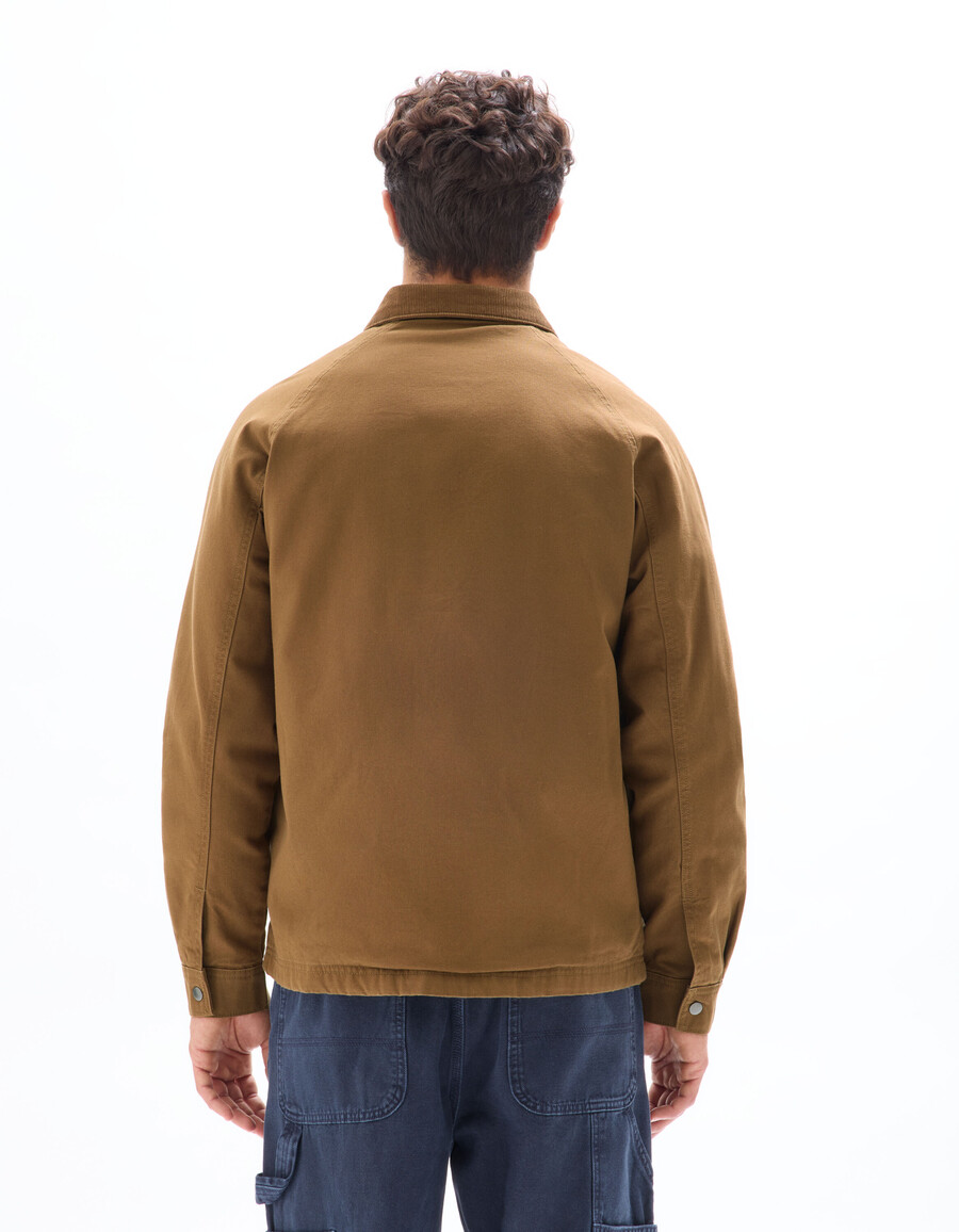 jacke mit mehreren taschen und samtkragen