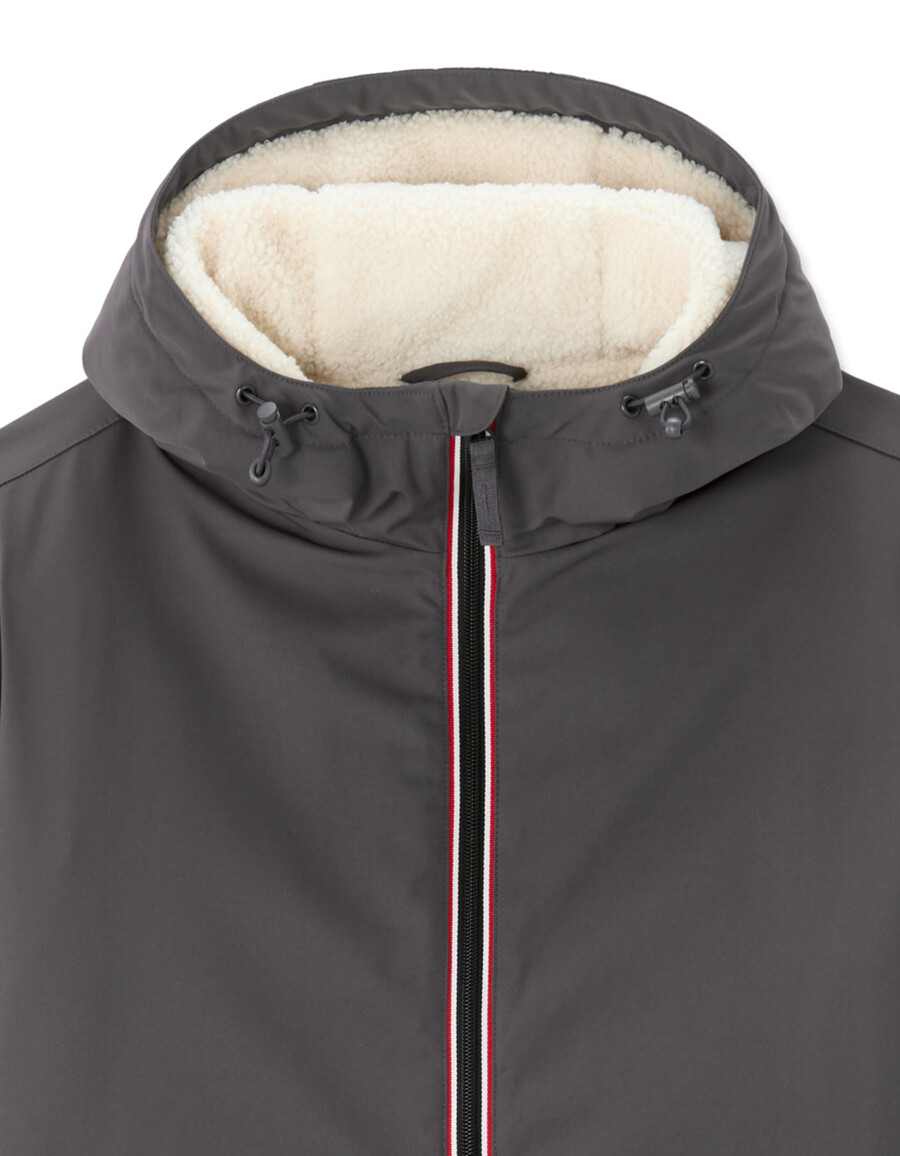 drycore jacke mit wasserabweisender sherpagefütterter kapuze