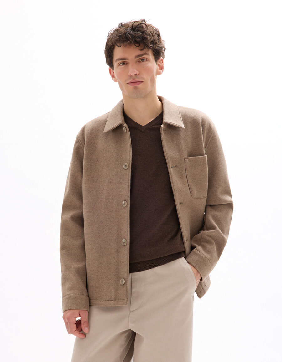 ungefütterte wollmischjacke von woolness