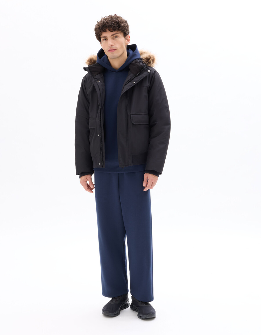 dualtech daunen- und federjacke für extreme kälte mit kapuze