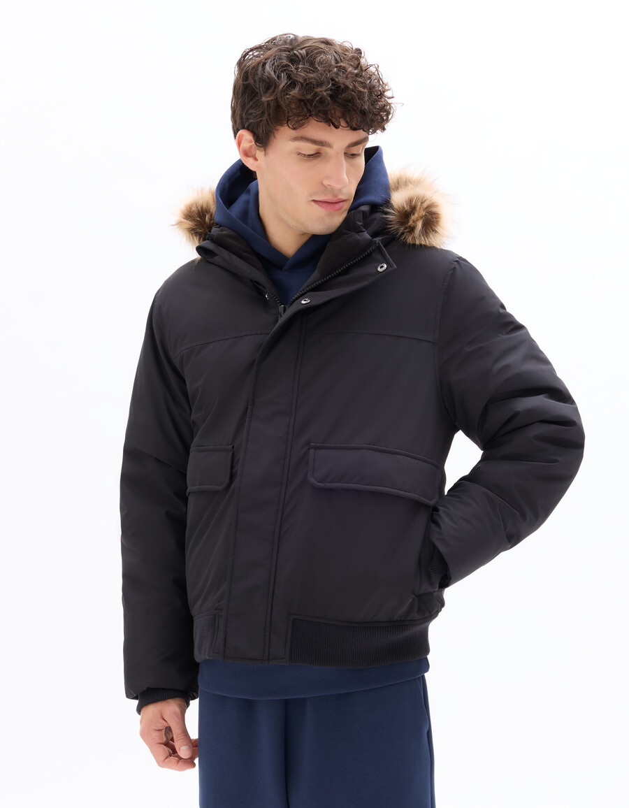 dualtech daunen- und federjacke für extreme kälte mit kapuze