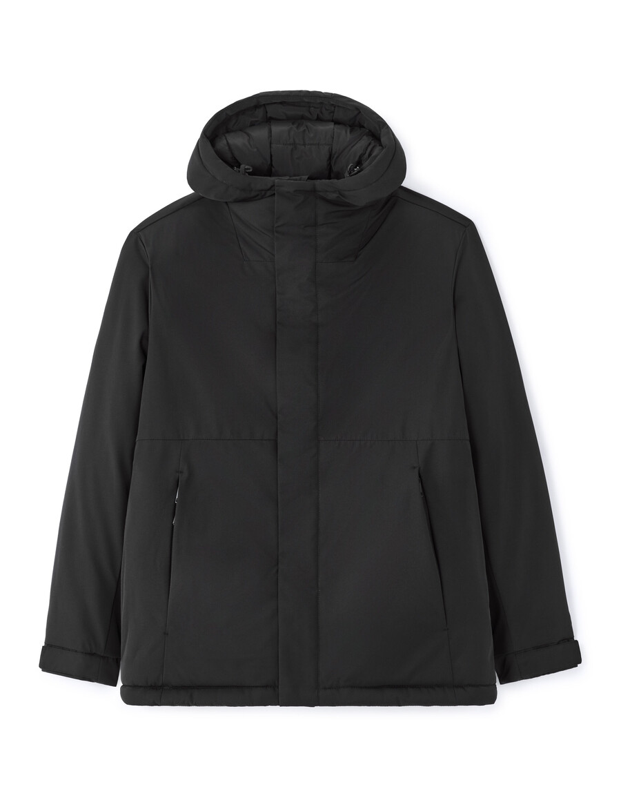 dualtech daunen- und federjacke mit kapuze