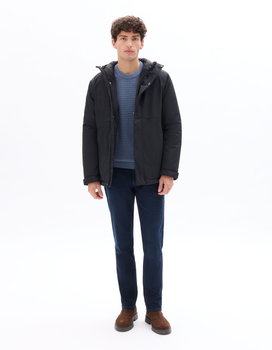 dualtech daunen- und federjacke mit kapuze