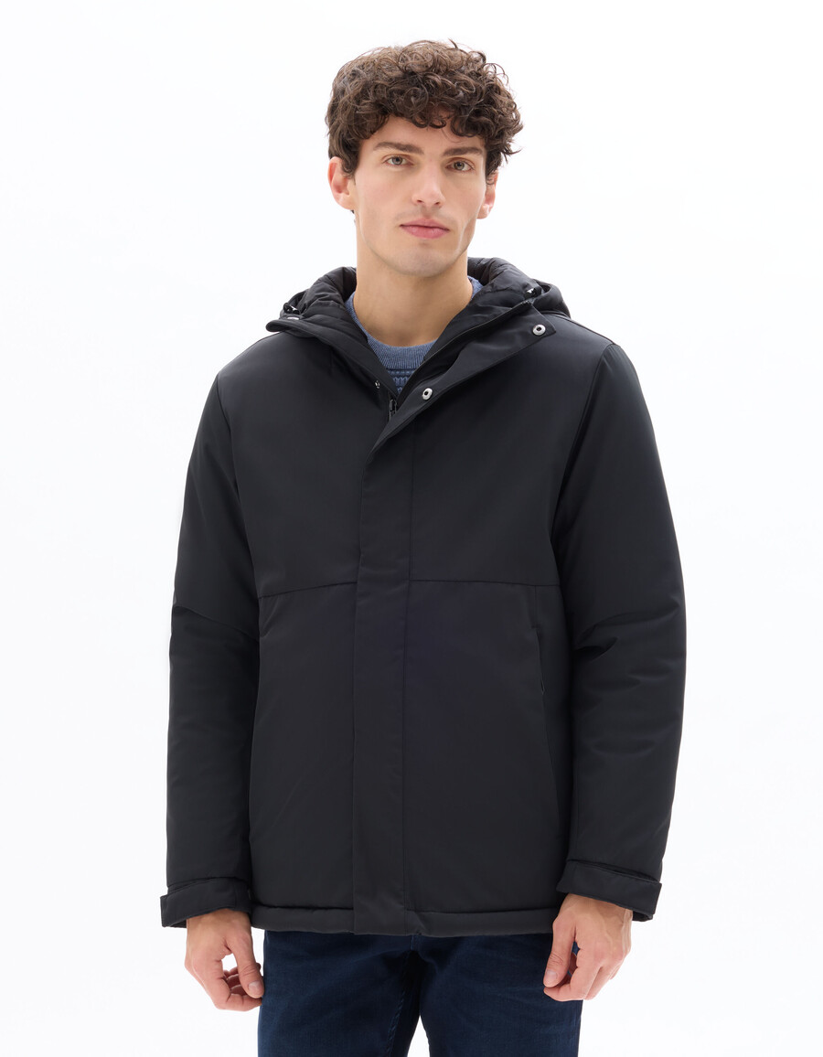 dualtech daunen- und federjacke mit kapuze