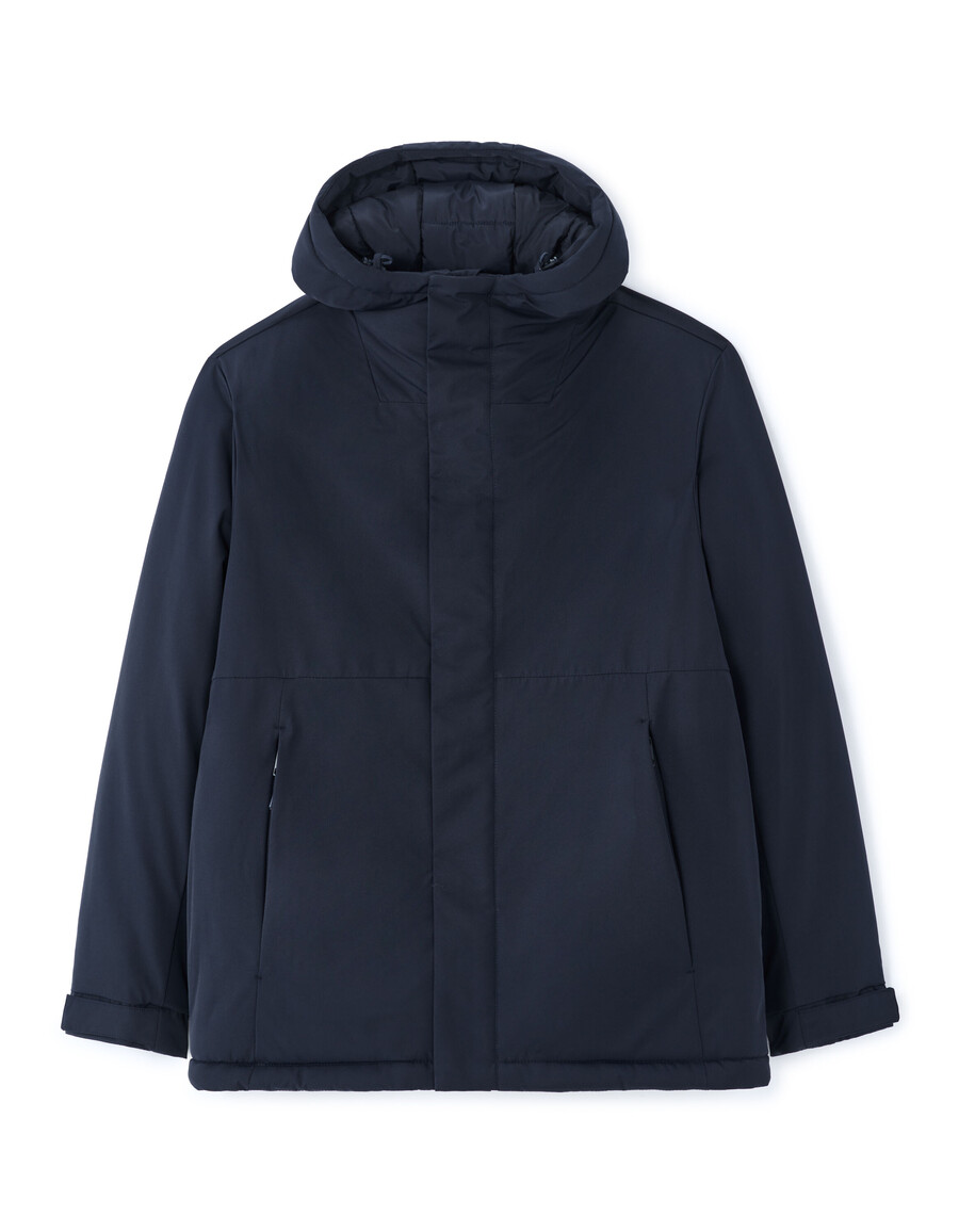 dualtech daunen- und federjacke mit kapuze