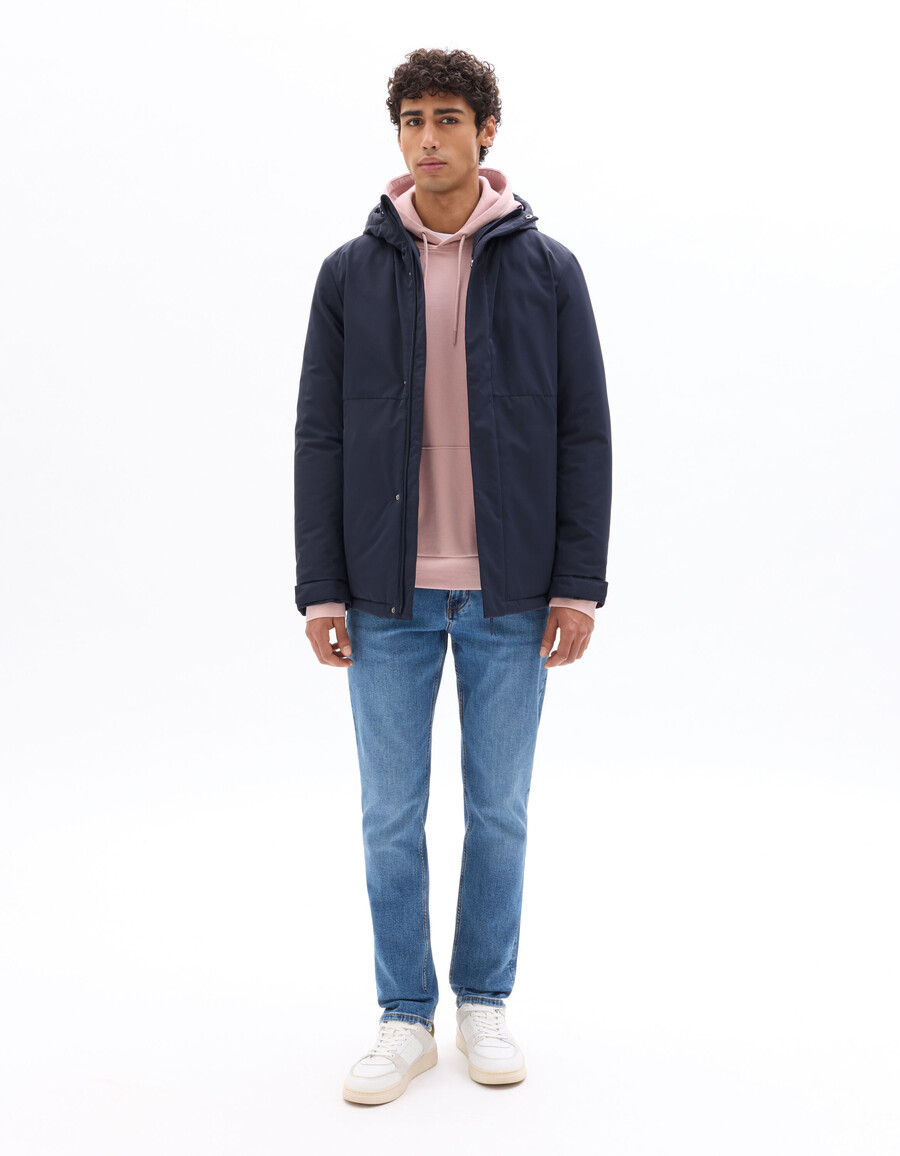 dualtech daunen- und federjacke mit kapuze