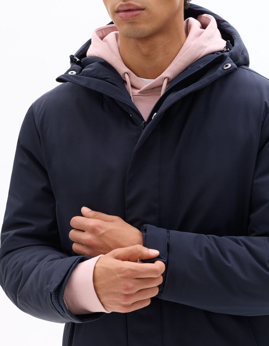 dualtech daunen- und federjacke mit kapuze