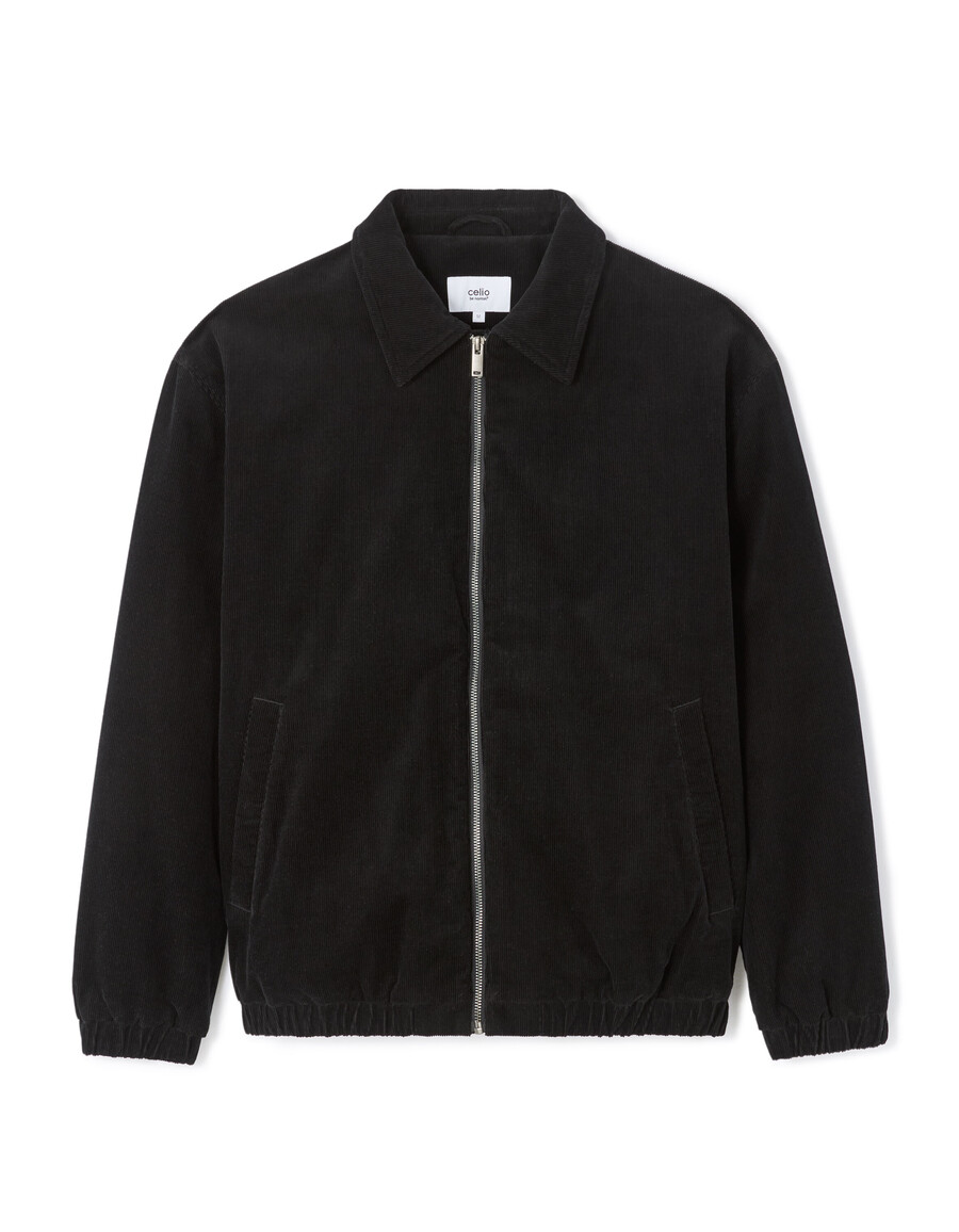 schwarze cordjacke mit hemdkragen
