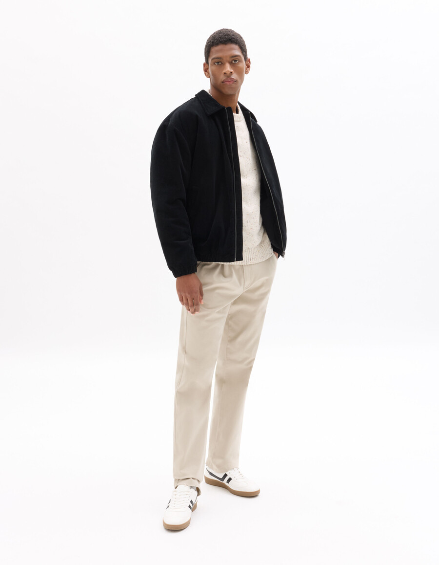 schwarze cordjacke mit hemdkragen