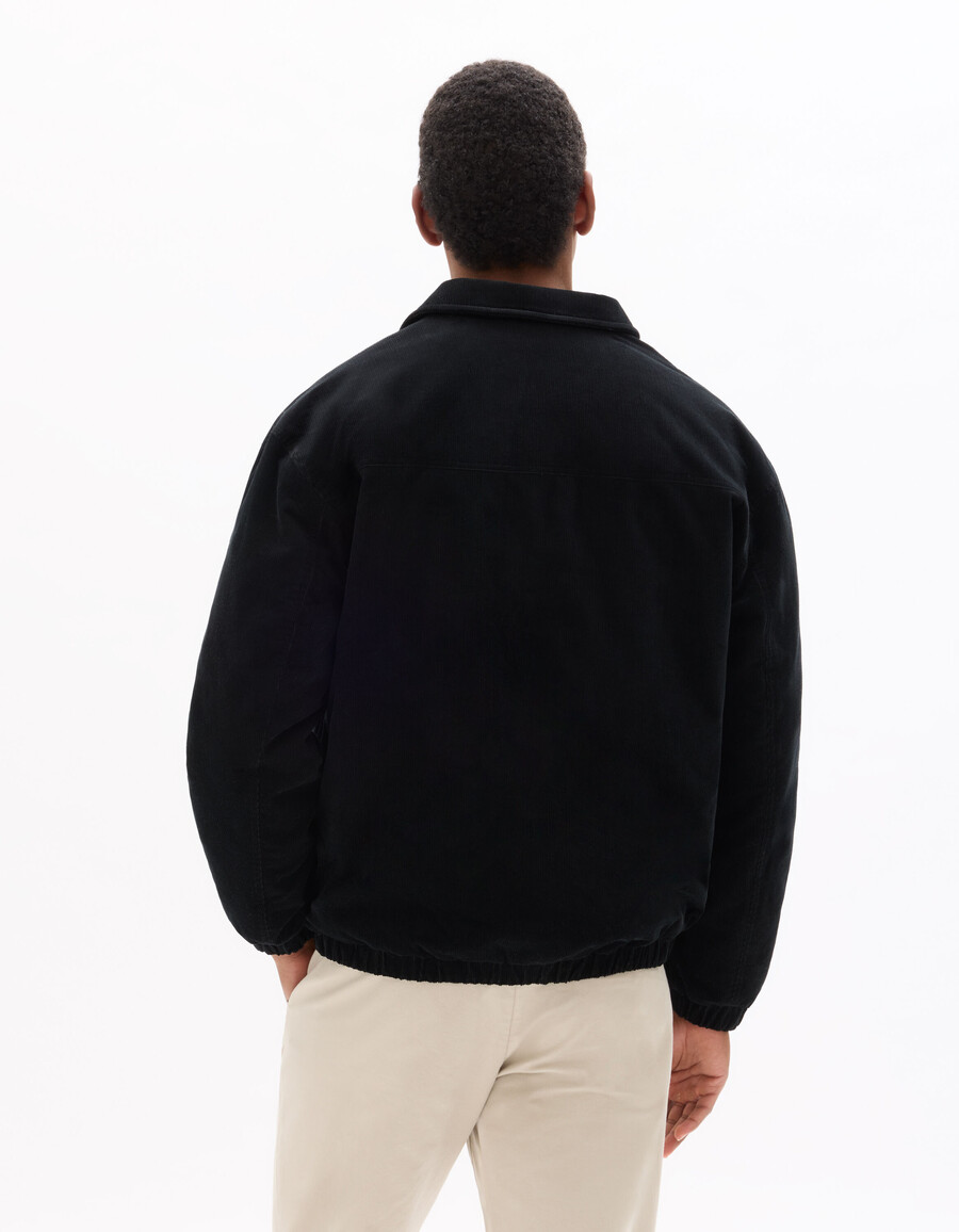 schwarze cordjacke mit hemdkragen