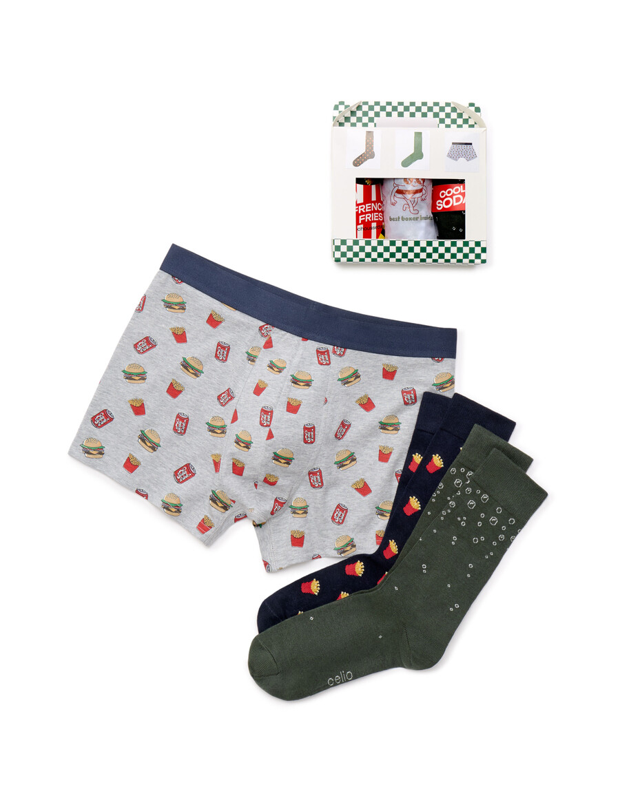weihnachtsmenü boxershorts socken duo geschenkset