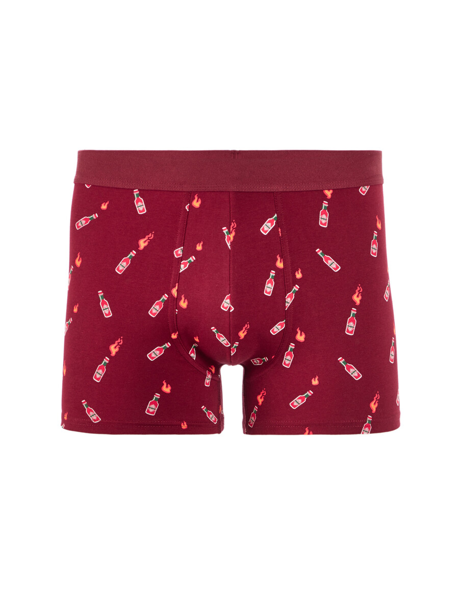 rotes weihnachts-chilisaucen-print boxer duo geschenkset