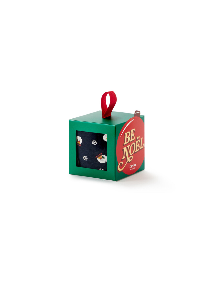 marineblaues weihnachtsschneekugel-boxer-geschenkset