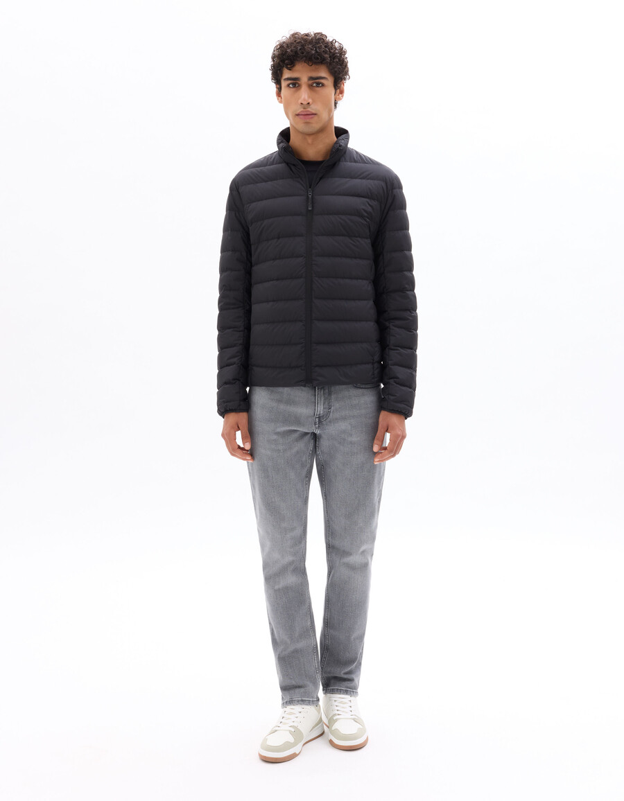 downwarm light daunenjacke mit langen ärmeln und stehkragen 90 daunen 10 federn