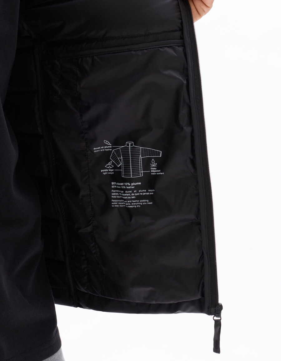 downwarm light daunenjacke mit langen ärmeln und stehkragen 90 daunen 10 federn