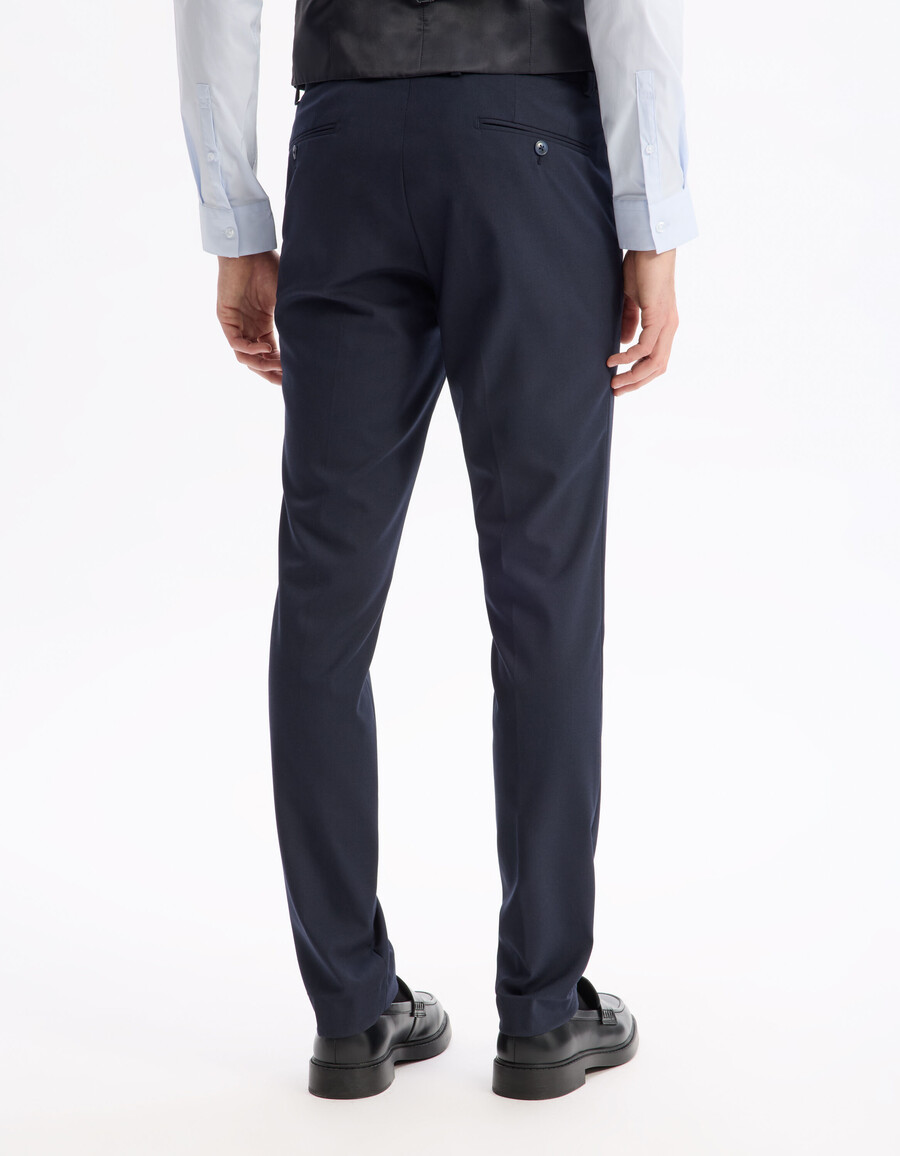 schmal geschnittene marineblaue stretch-anzughose