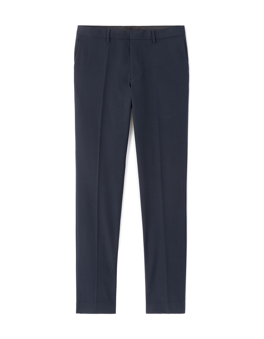 schmal geschnittene marineblaue stretch-anzughose