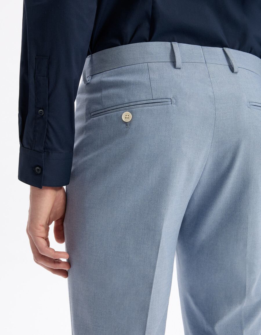 schmale stretch-chambray-anzughose