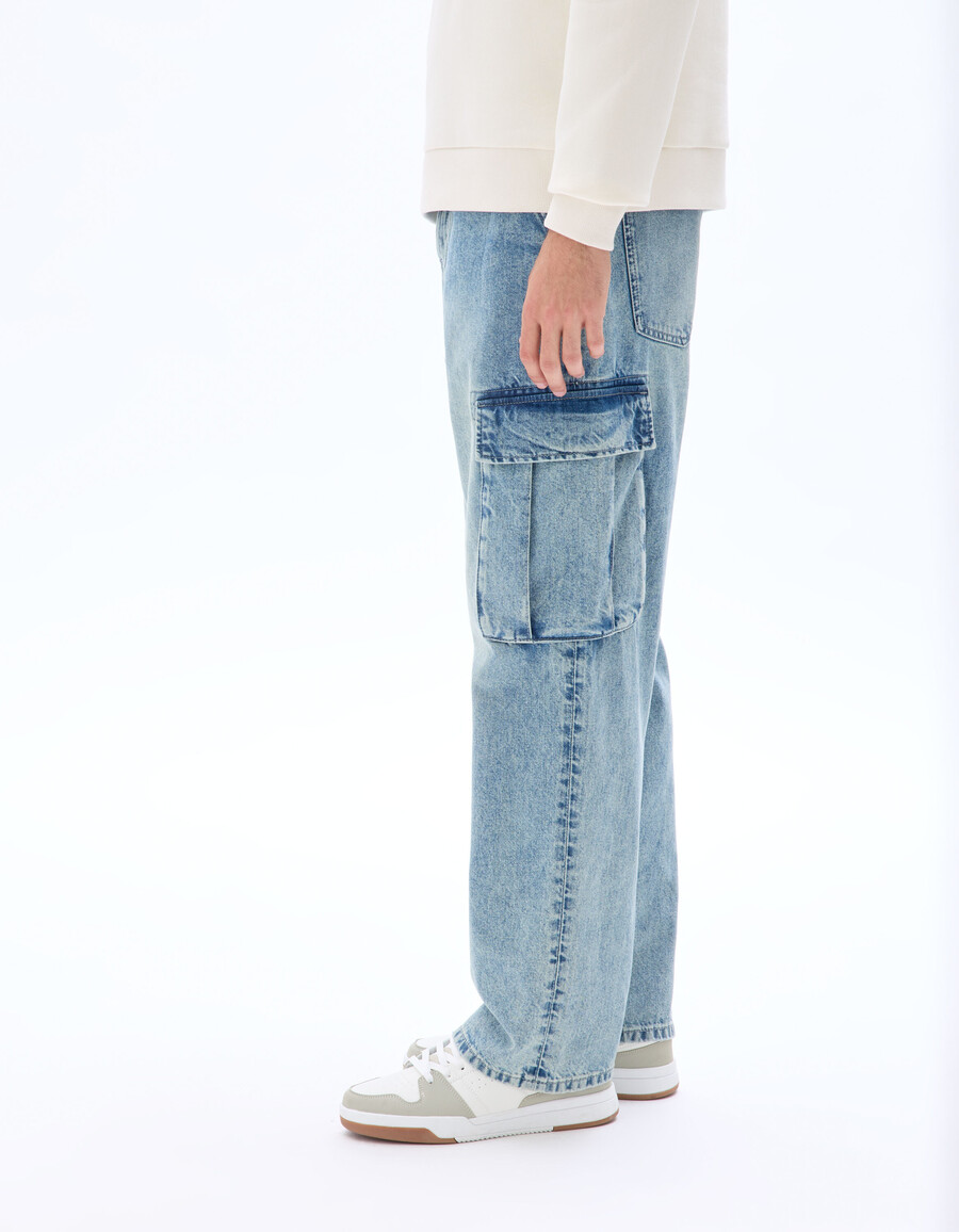 cargo-jeans aus 100 baumwolle