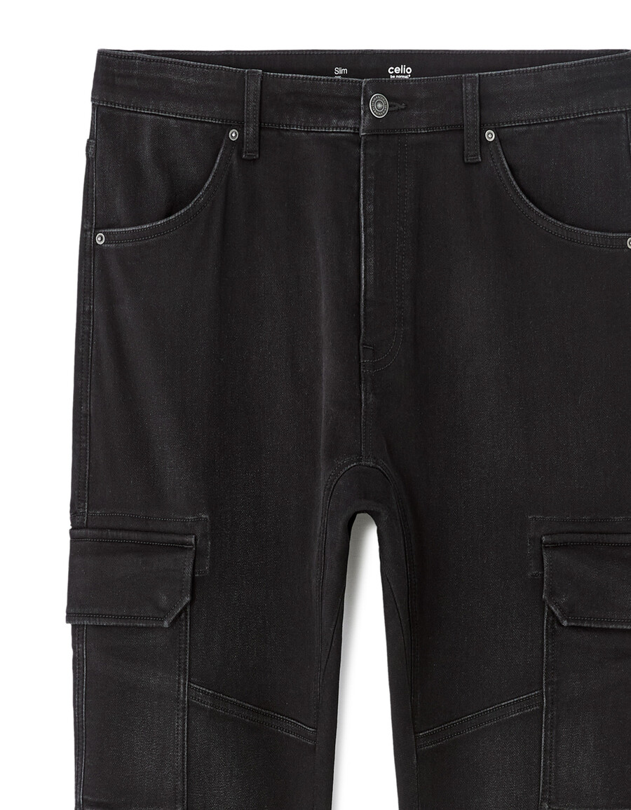schmale cargo-jeans aus stretch-baumwolle