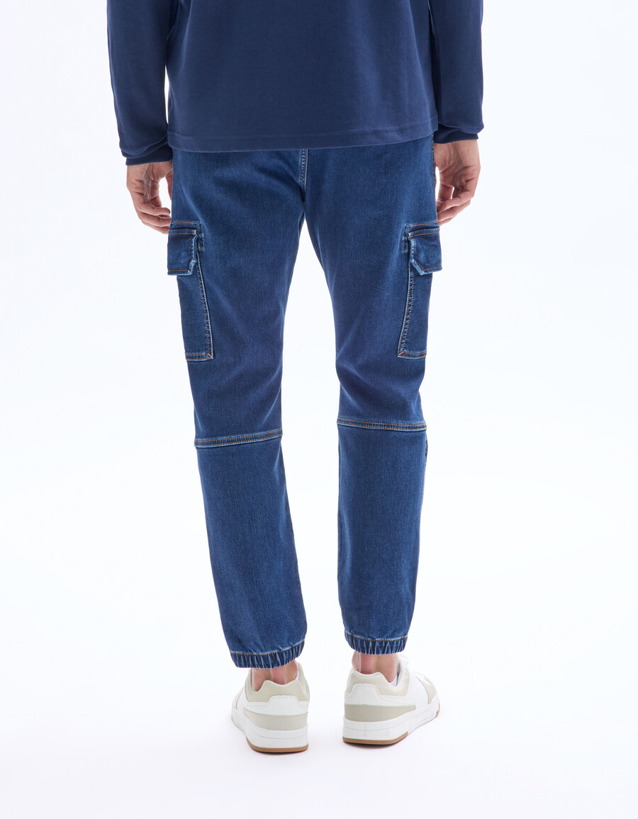 schmale cargo-jeans aus stretch-baumwolle