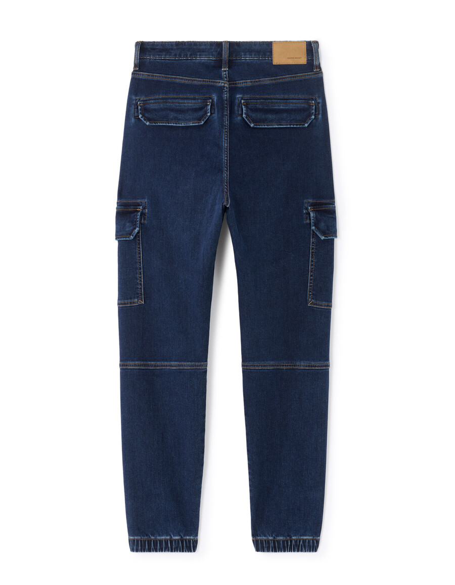 schmale cargo-jeans aus stretch-baumwolle