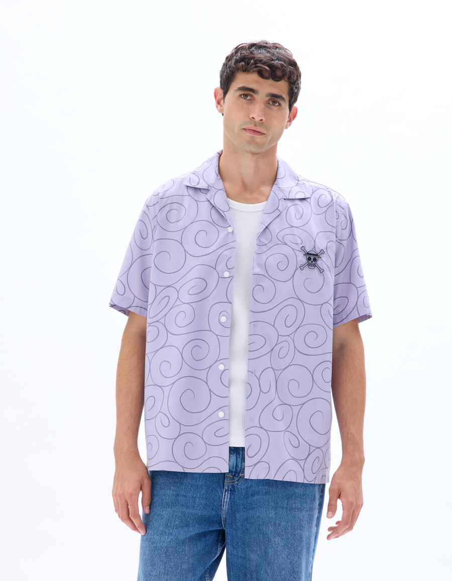 einteiliges lila oversize-hemd