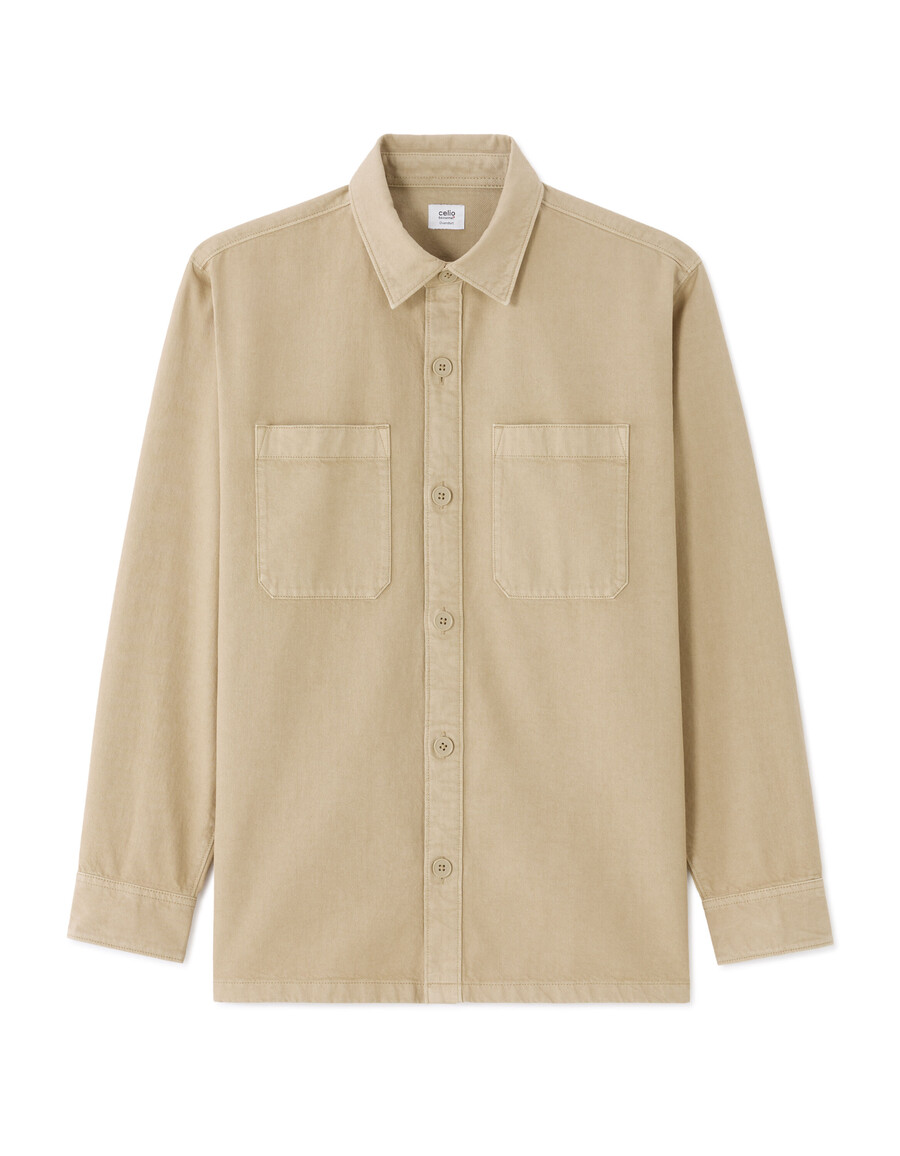stückgefärbtes overshirt aus 100 baumwolle