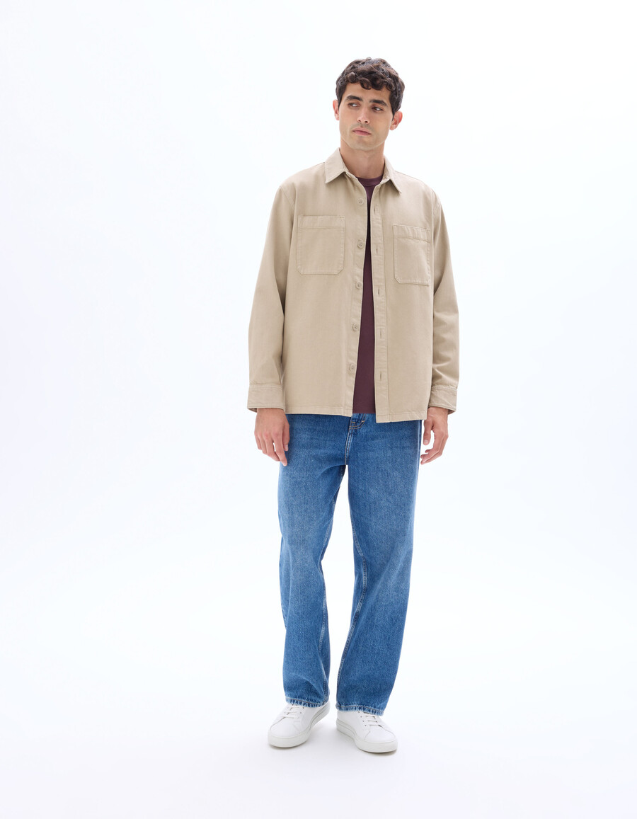 stückgefärbtes overshirt aus 100 baumwolle
