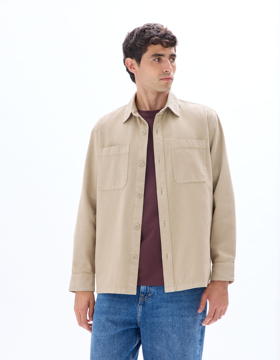 stückgefärbtes overshirt aus 100 baumwolle