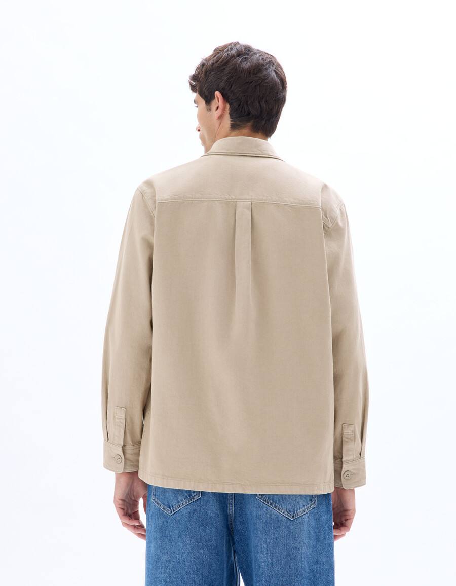stückgefärbtes overshirt aus 100 baumwolle
