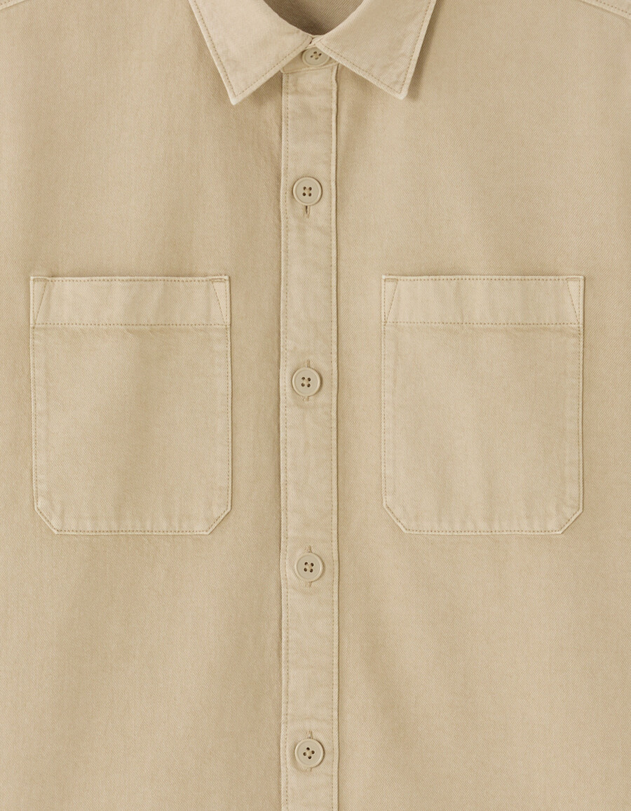 stückgefärbtes overshirt aus 100 baumwolle