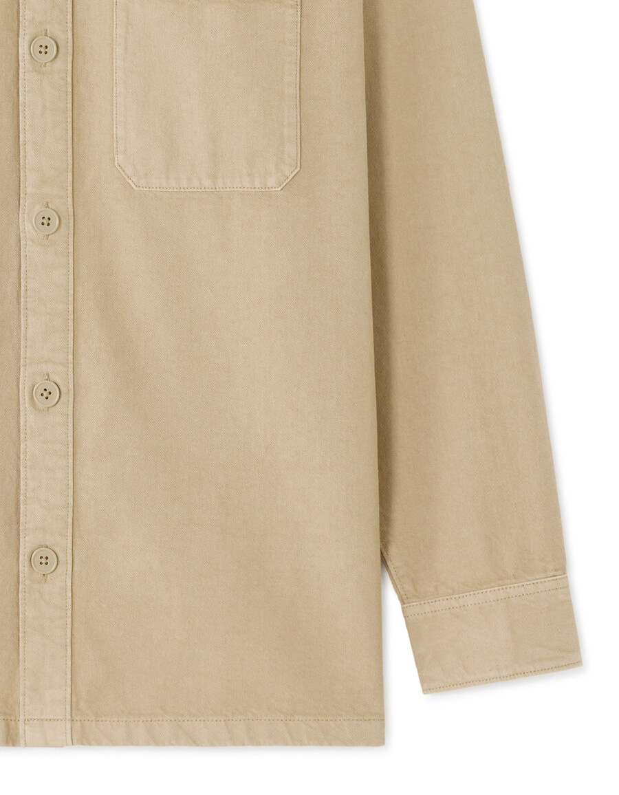 stückgefärbtes overshirt aus 100 baumwolle