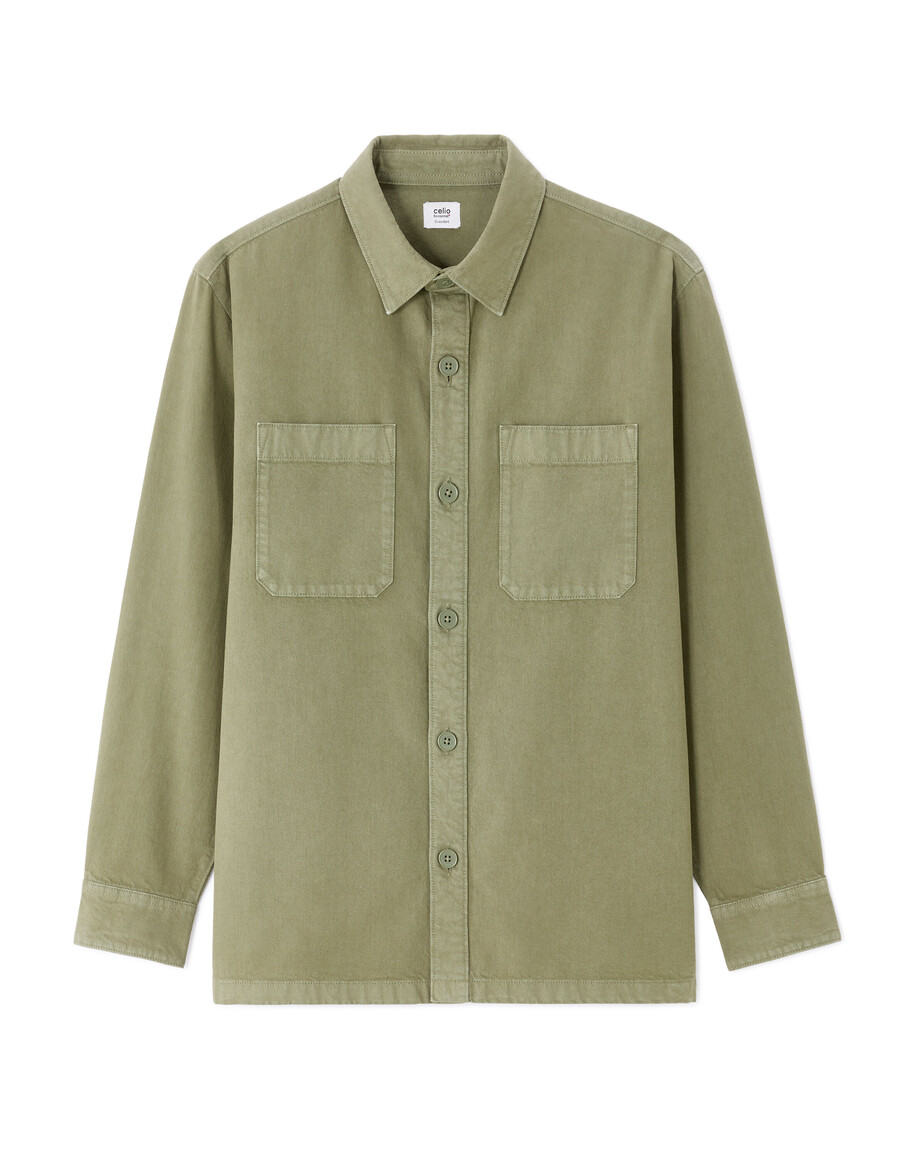 stückgefärbtes overshirt aus 100 baumwolle