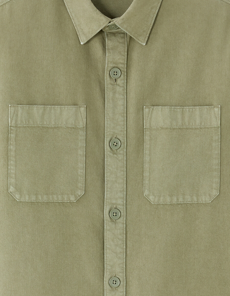 stückgefärbtes overshirt aus 100 baumwolle