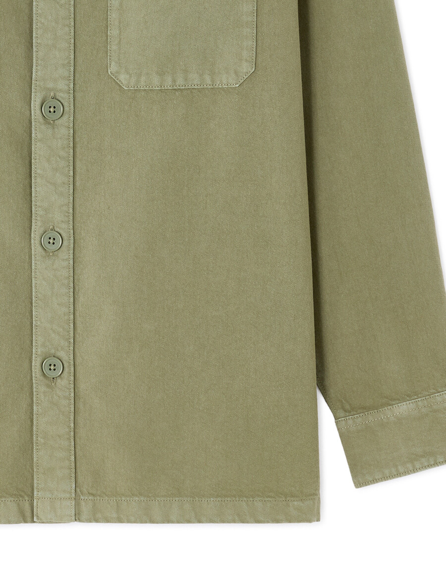 stückgefärbtes overshirt aus 100 baumwolle
