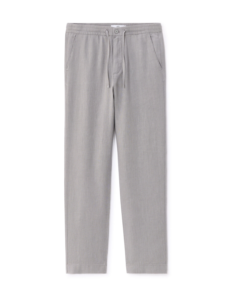 gerade geschnittene hose aus 100 leinen