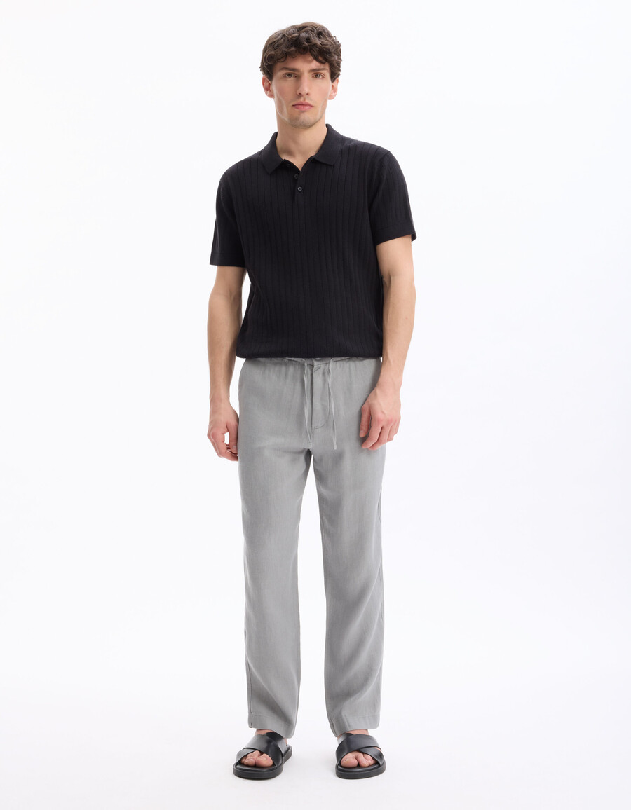 gerade geschnittene hose aus 100 leinen