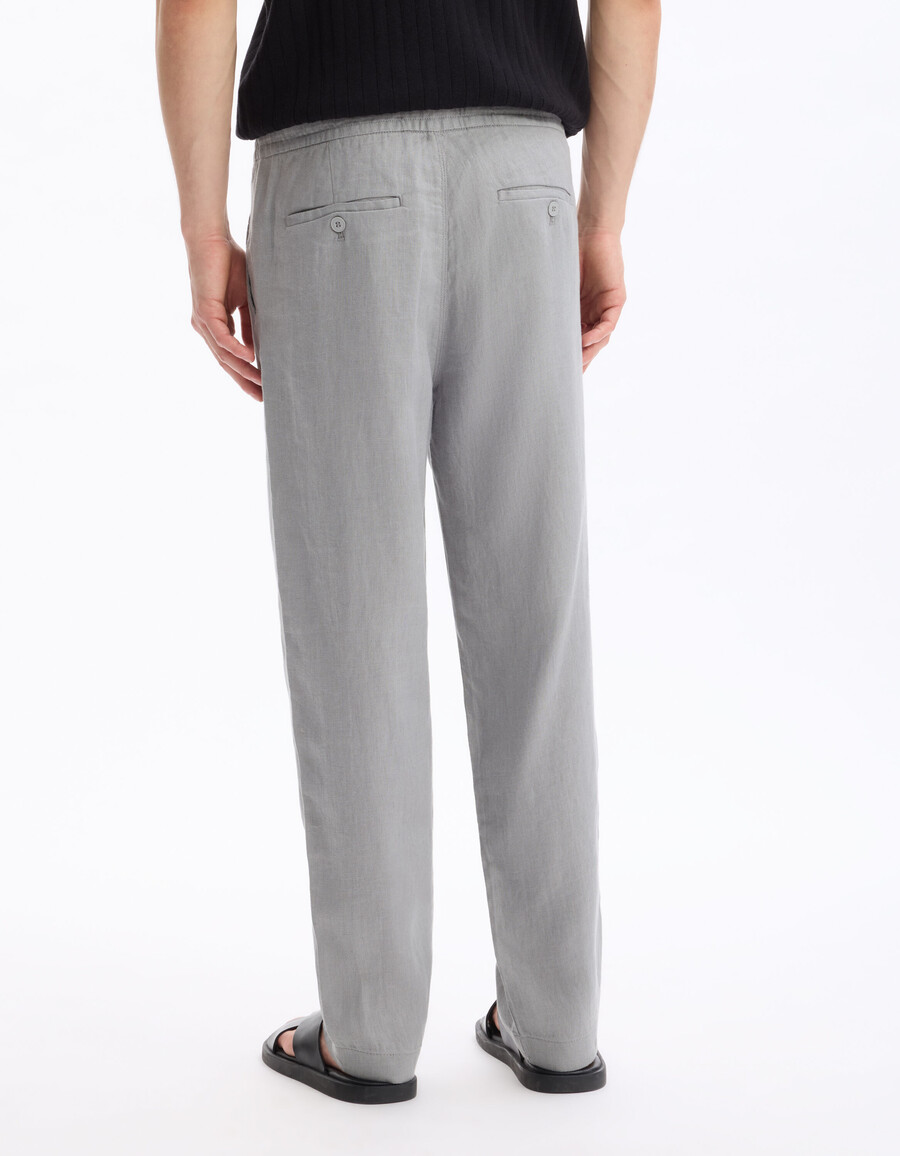 gerade geschnittene hose aus 100 leinen