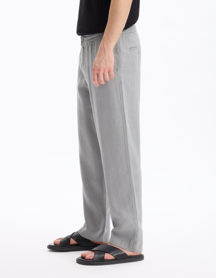 gerade geschnittene hose aus 100 leinen