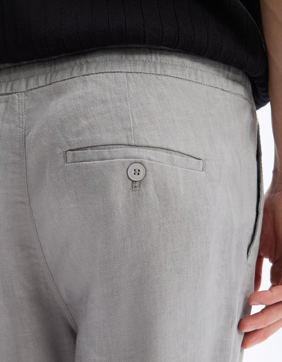 gerade geschnittene hose aus 100 leinen