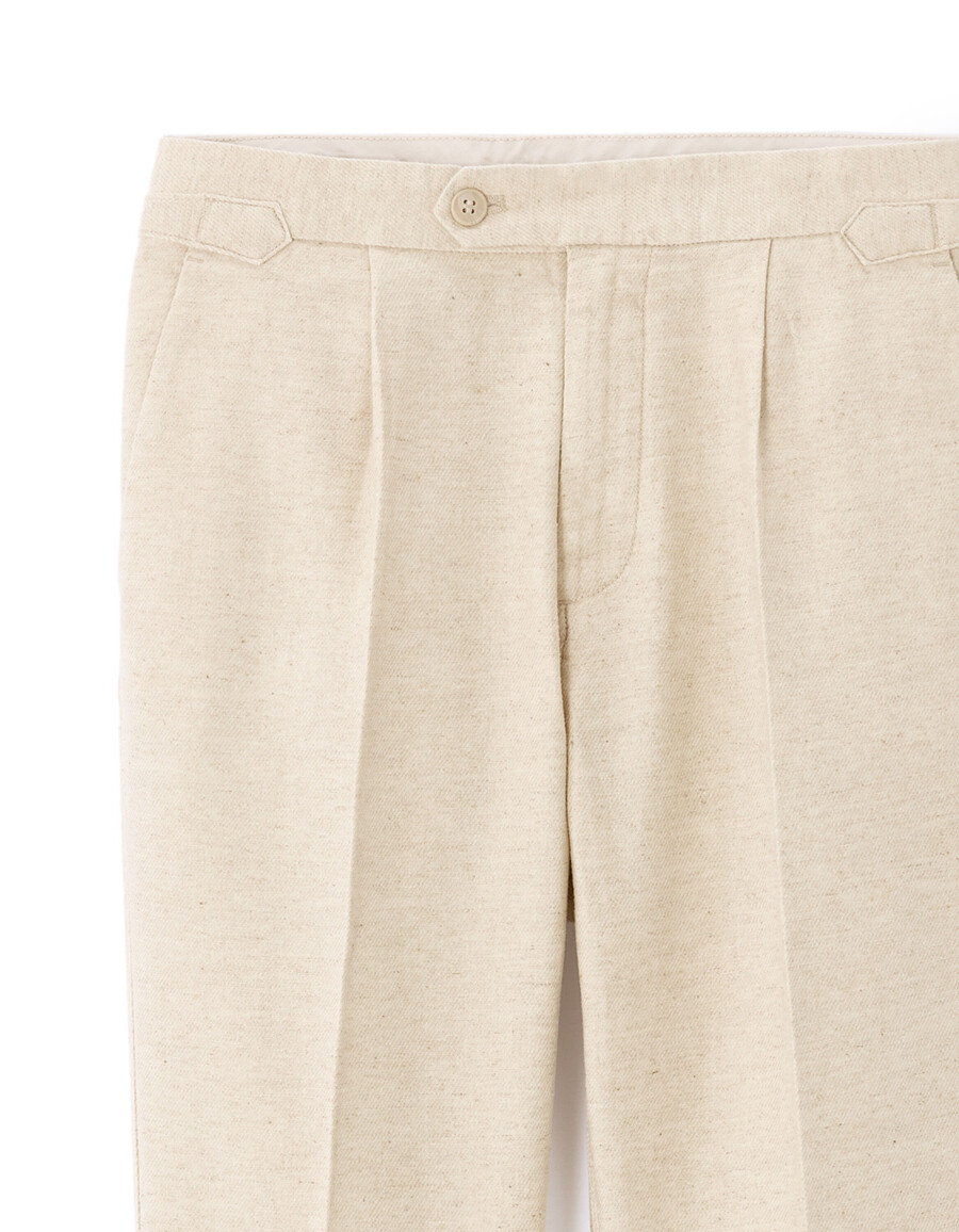 schmal geschnittene chino-hose aus baumwoll-leinen