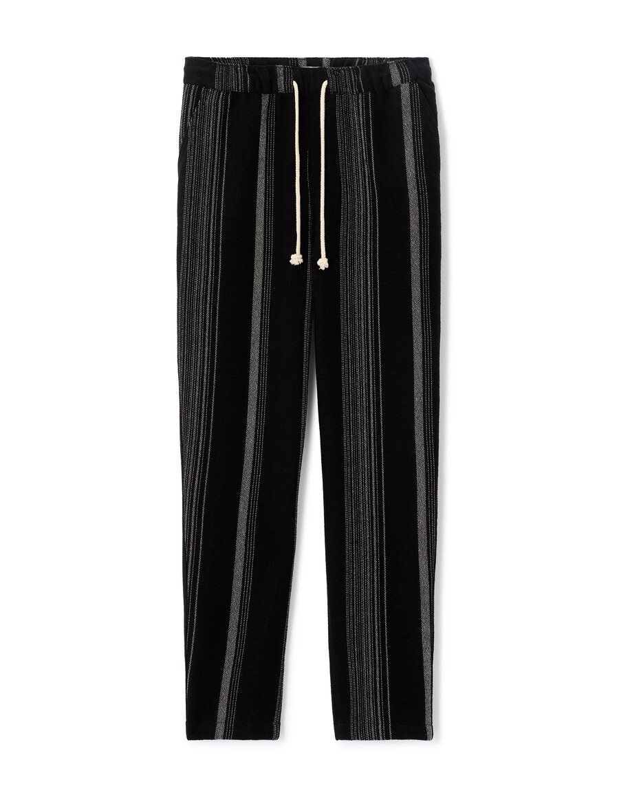 gestreifte hose mit strukturmuster und geradem bein