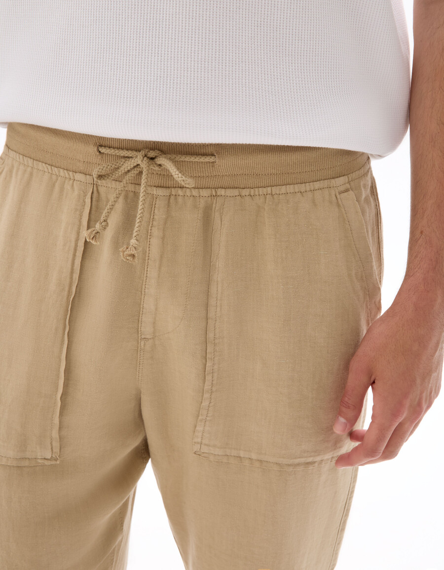 einfarbige hose aus 100 leinen
