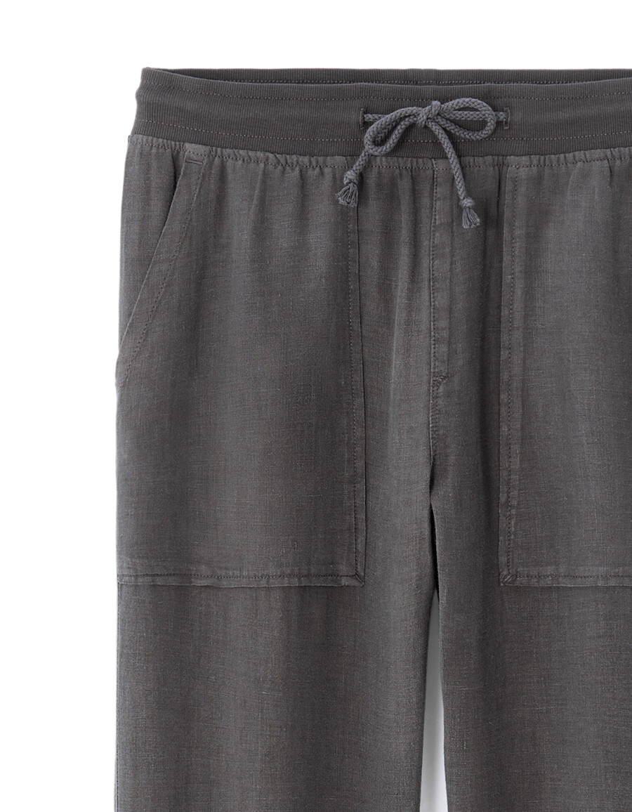 einfarbige hose aus 100 leinen