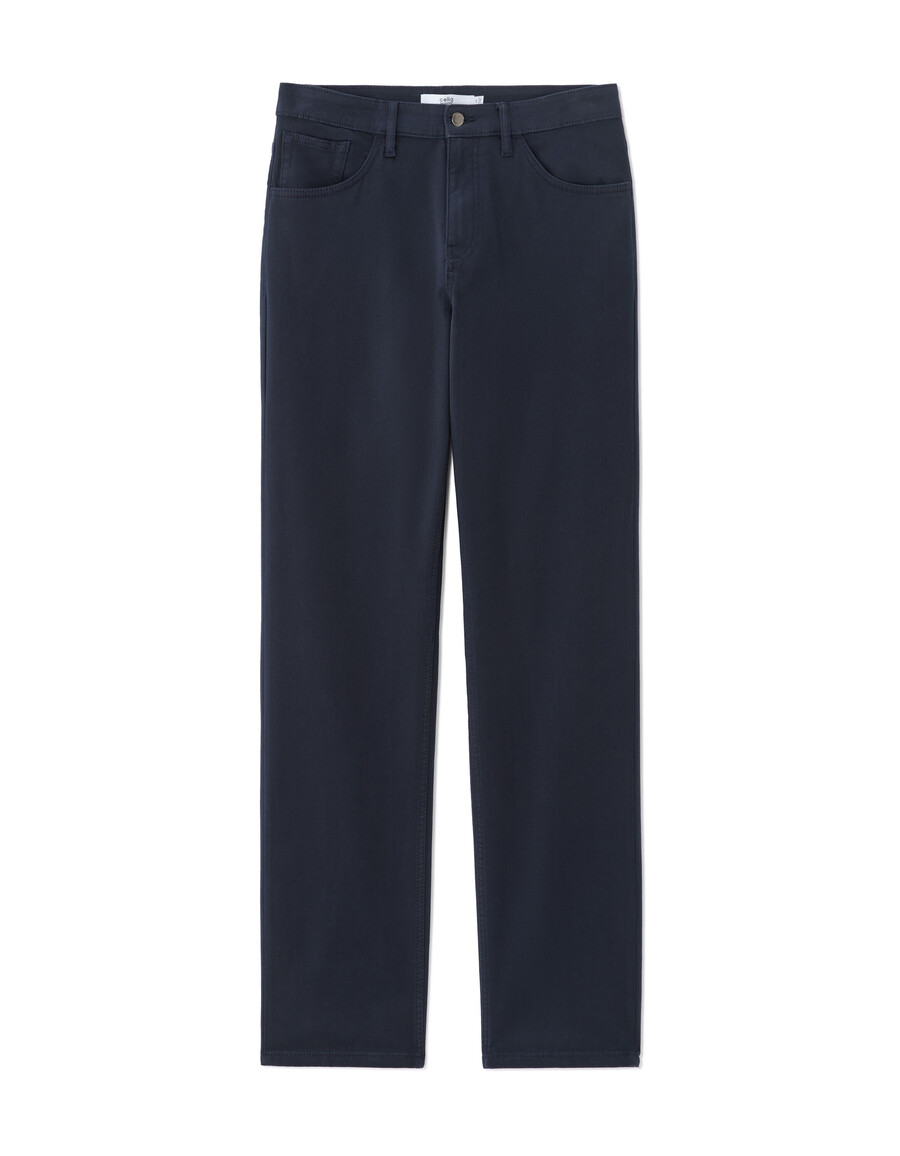 gerade geschnittene stretch-baumwollhose mit 5 taschen