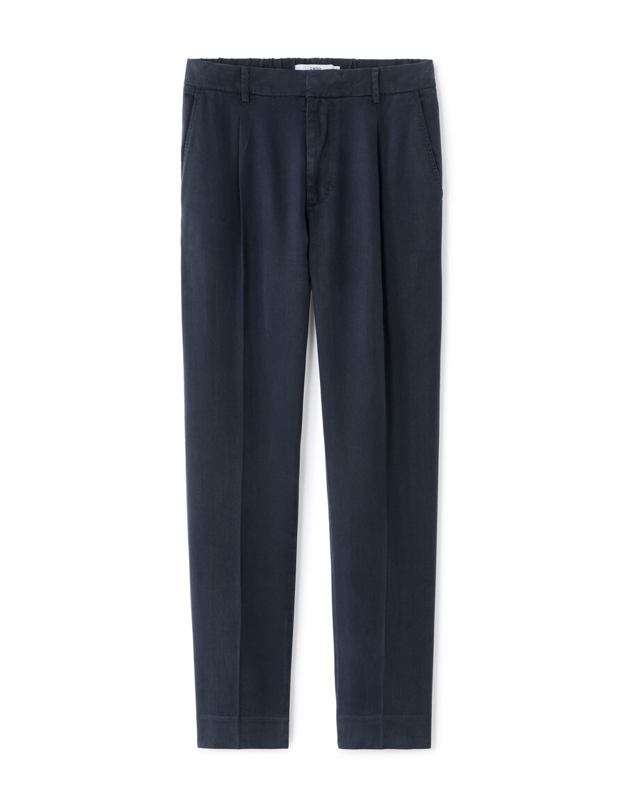 tencel lyocell chino-hose mit geradem bein