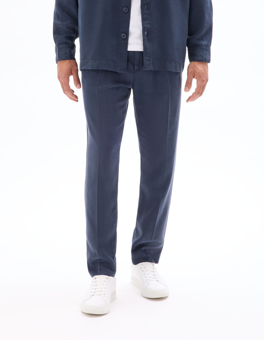 tencel lyocell chino-hose mit geradem bein