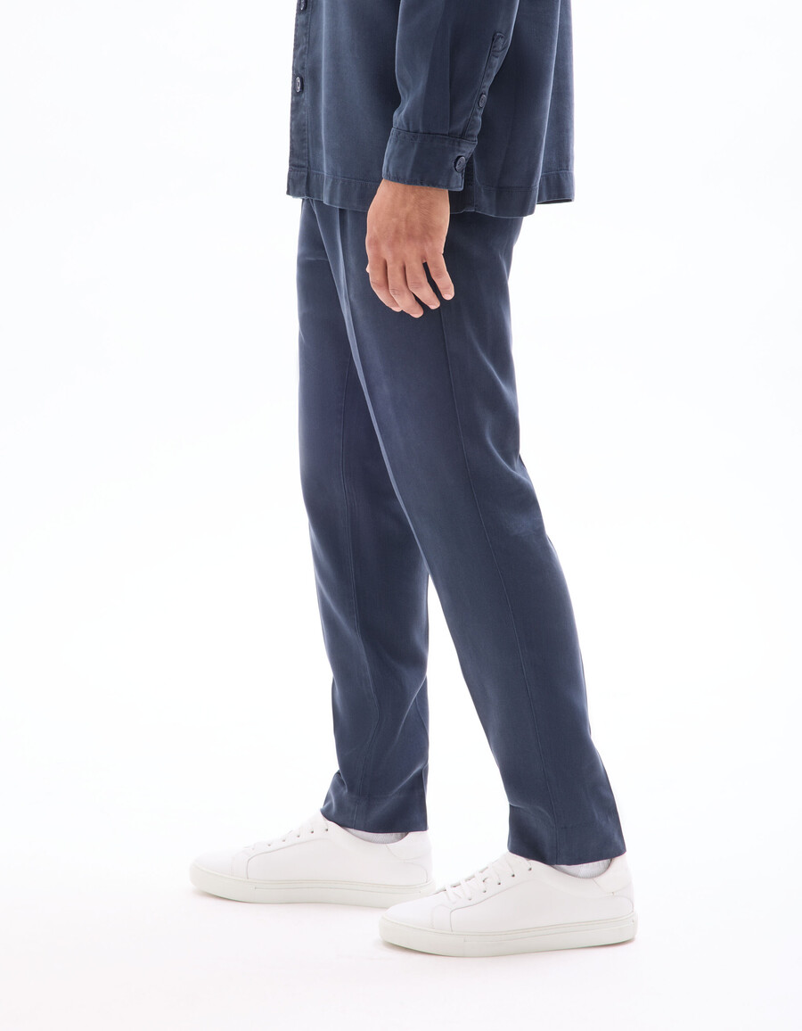 tencel lyocell chino-hose mit geradem bein
