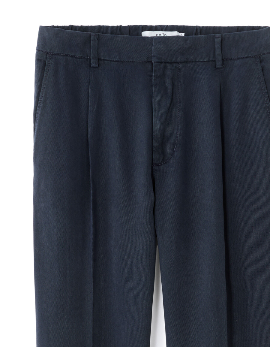 tencel lyocell chino-hose mit geradem bein